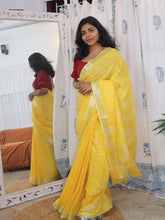 🌙Yellow Handloom Saree ~ Natural Dye