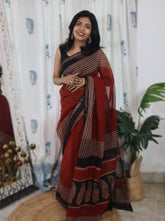 Kota Cotton Block Print Bagru saree