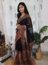 Kota Cotton Block Print Bagru Saree