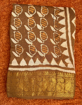 Premium Chanderi Jaipur Block Print with zari Border