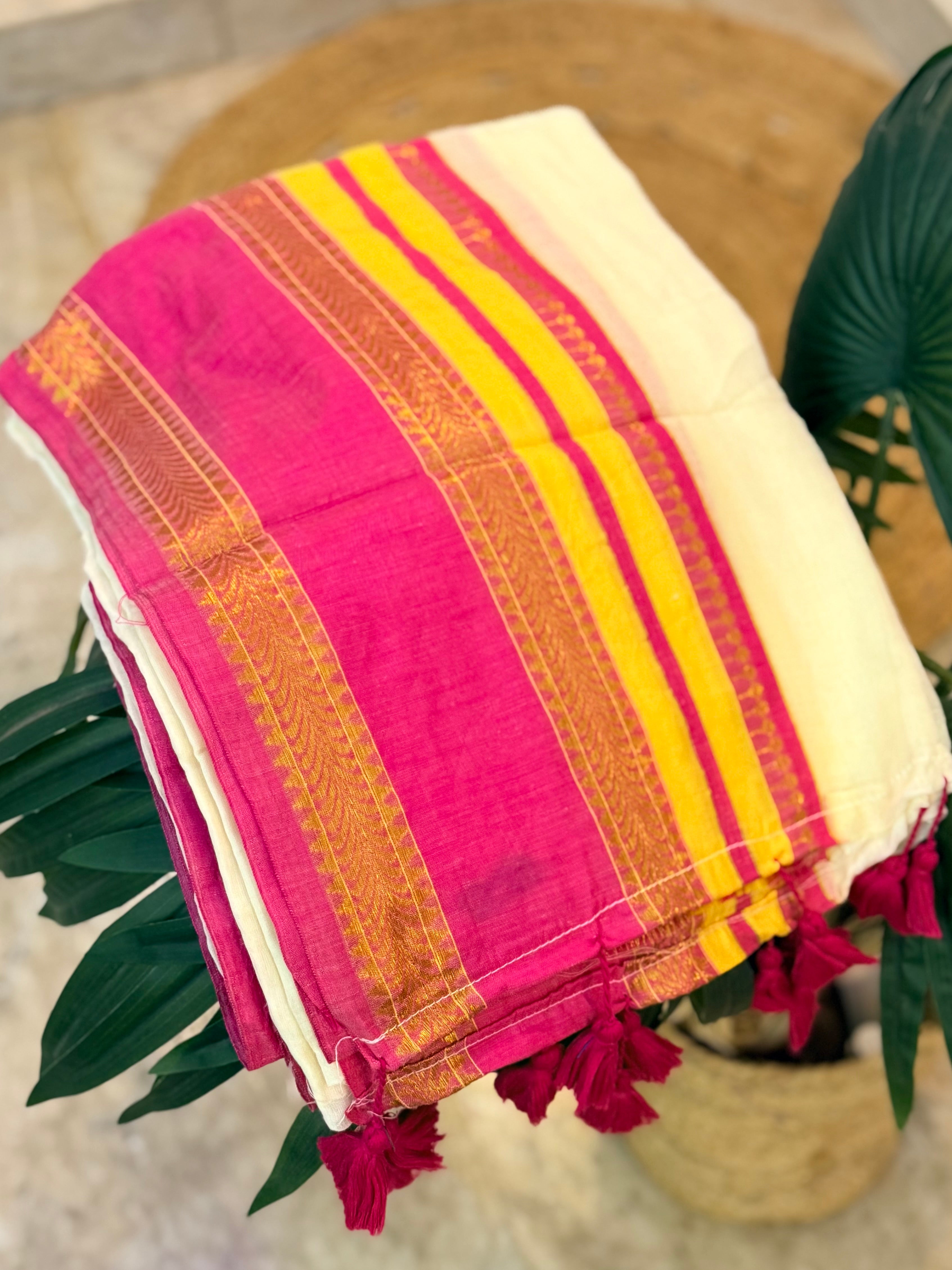 🌻 Mantharam ~ Premium 120 Mul cotton saree