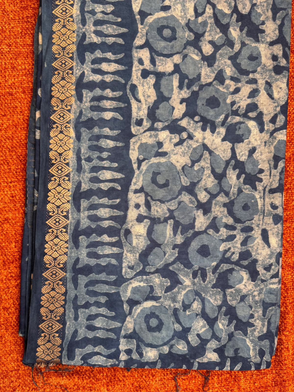 South Cotton Silk Hand Block Printed Saree