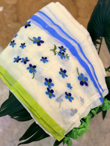 🪡 Zada ~ Embroidery Pure Mulcotton saree
