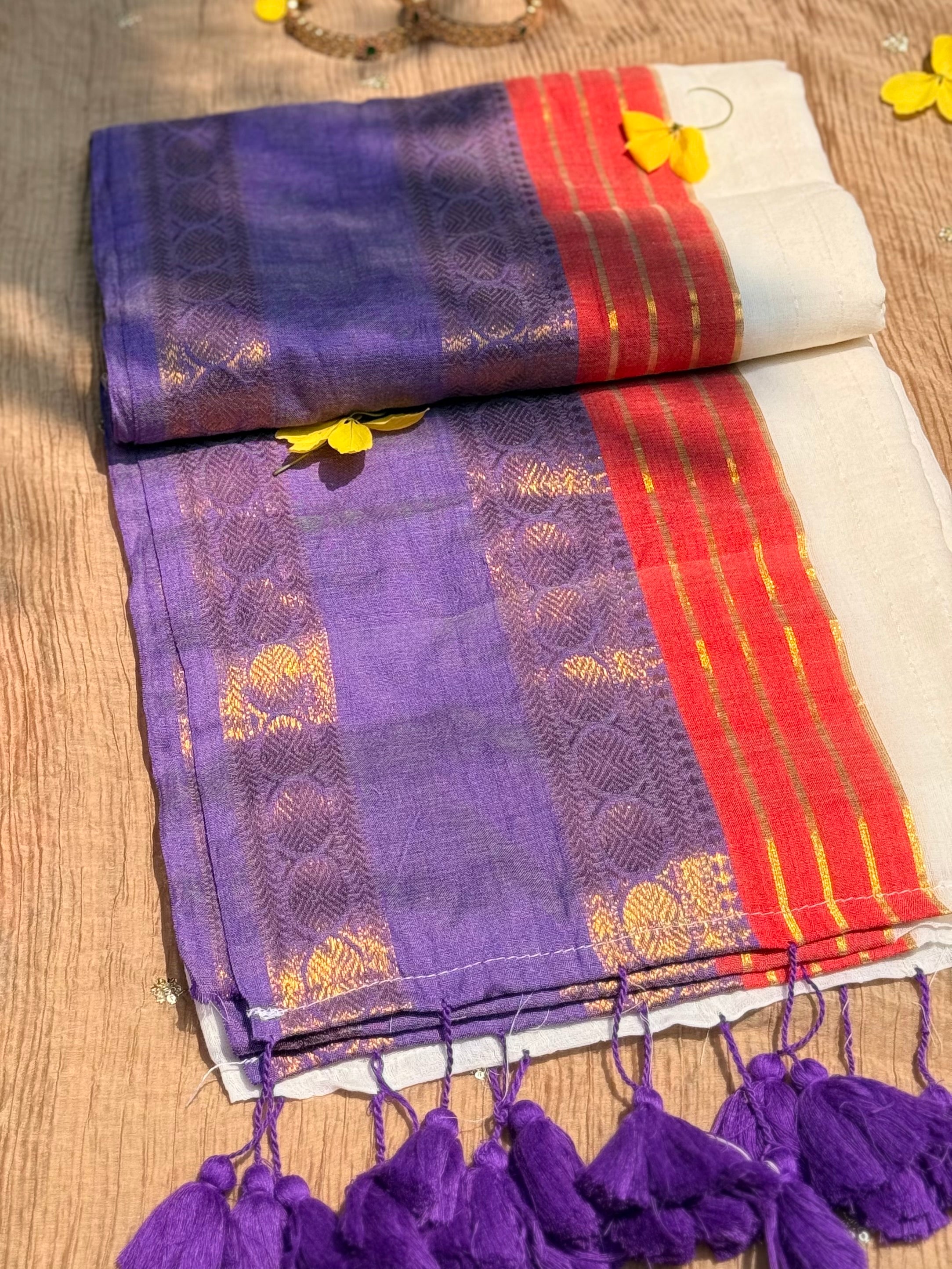Raha 🪻~ Premium 120 Mulcotton Saree