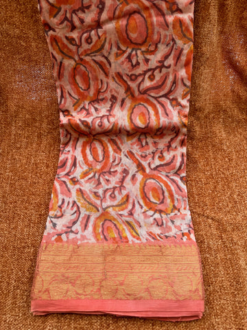 Premium Chanderi Jaipur Block Print with zari Border