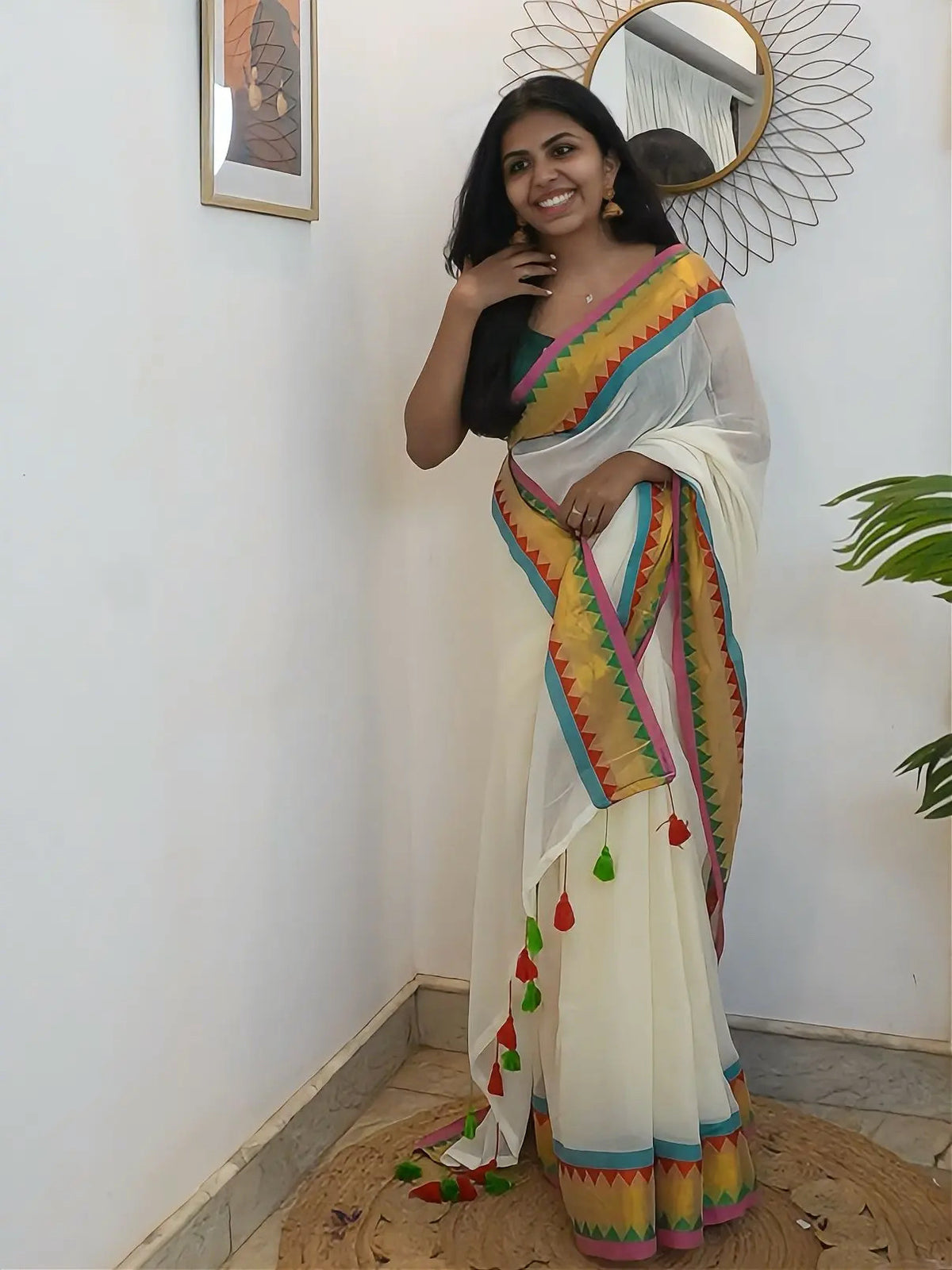 Mila ✨ Pure 120 Count Mulcotton Saree