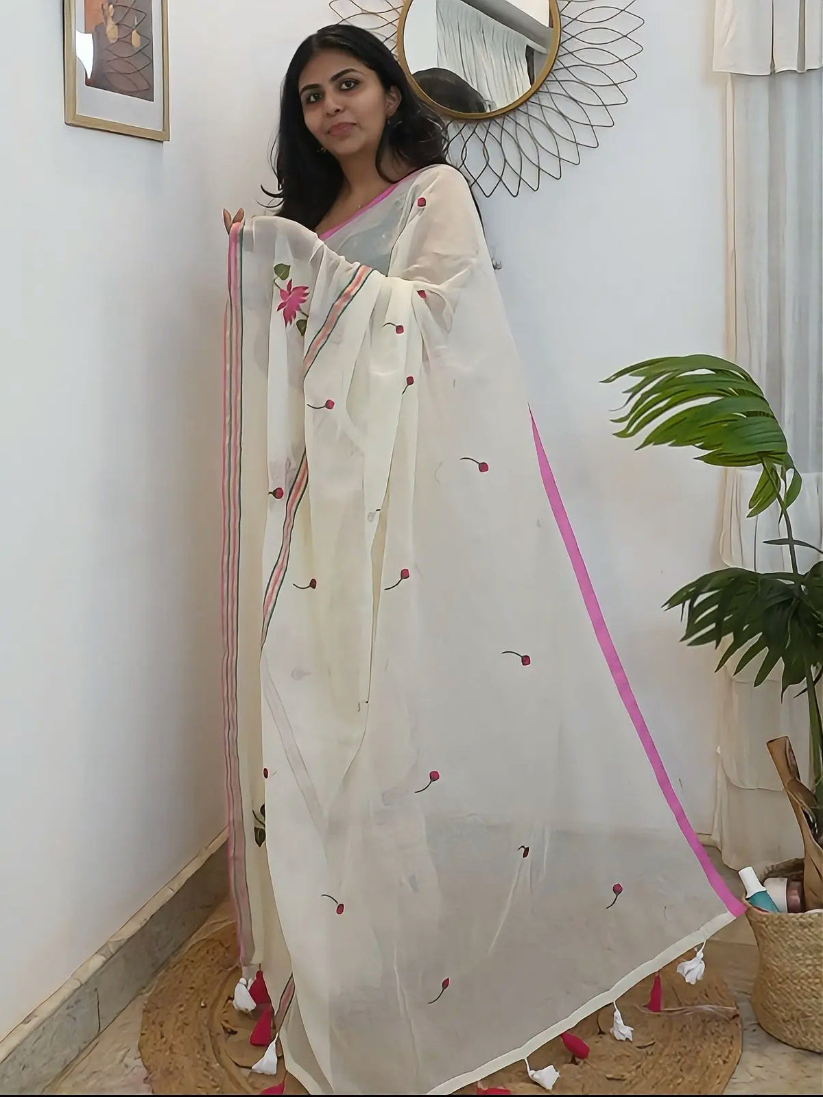 Gold Border 🪷 Saree